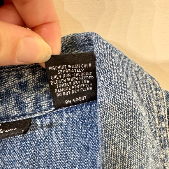 New York & Co Denim Snap Front Dress 90's Y2K Style Size 10 - Picture 3 of 4